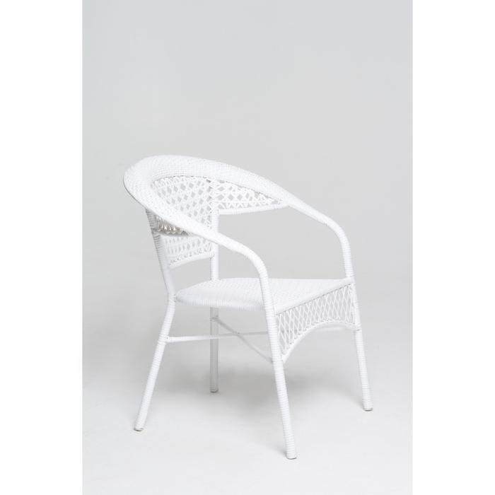 Стул, 64 × 64 × 80 см, искусственный ротанг, белый