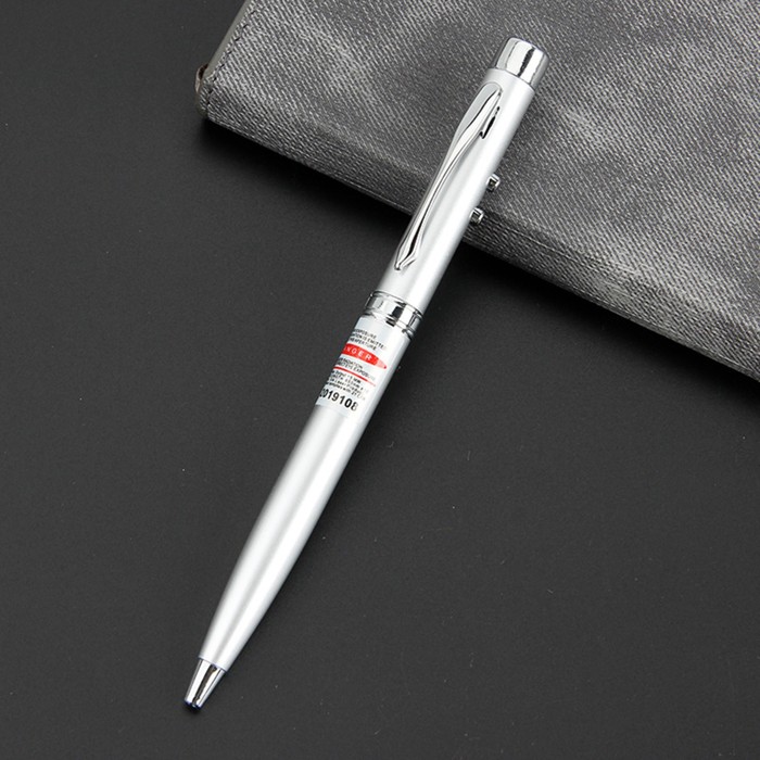 Ручка многофункциональная, лазерная указка со светодиодной подсветкой, 13.5 х 1 см лазерная указка пуля 4 в 1 брелок фонарик ручка