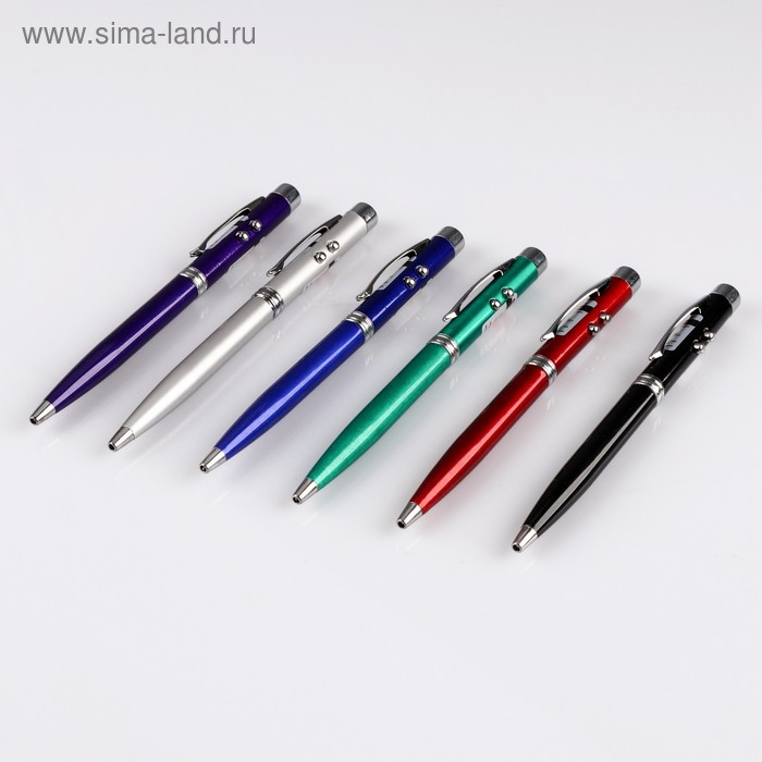 фото Фонарь-ручка, лазерный, 2 света, 13.5 х 1 см, микс