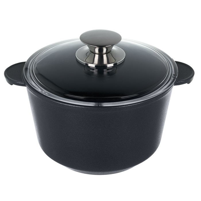 Кастрюля Renard Silver Grey, со стеклянной крышкой, 2 л