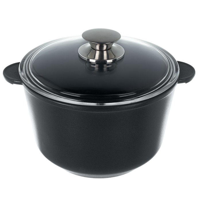 Кастрюля Renard Silver Grey, со стеклянной крышкой, 3 л