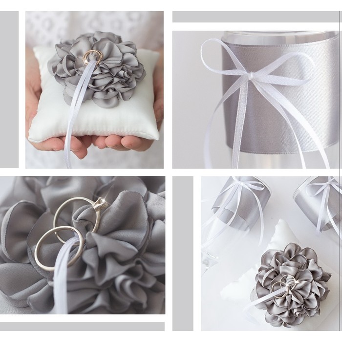 Подушечки для колец и бокалов «Сияние сердец», набор для шитья, 21 × 15 см