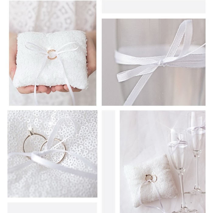 Подушечки для колец и бокалов «Белый танец», набор для шитья, 21 × 15 см