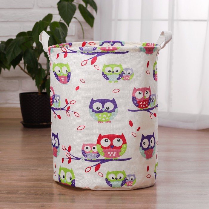 Корзина для игрушек "Совушки на ветке"