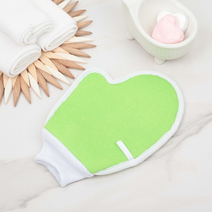 Мочалка-варежка массажная 21х16 см, сизаль, цвет МИКС