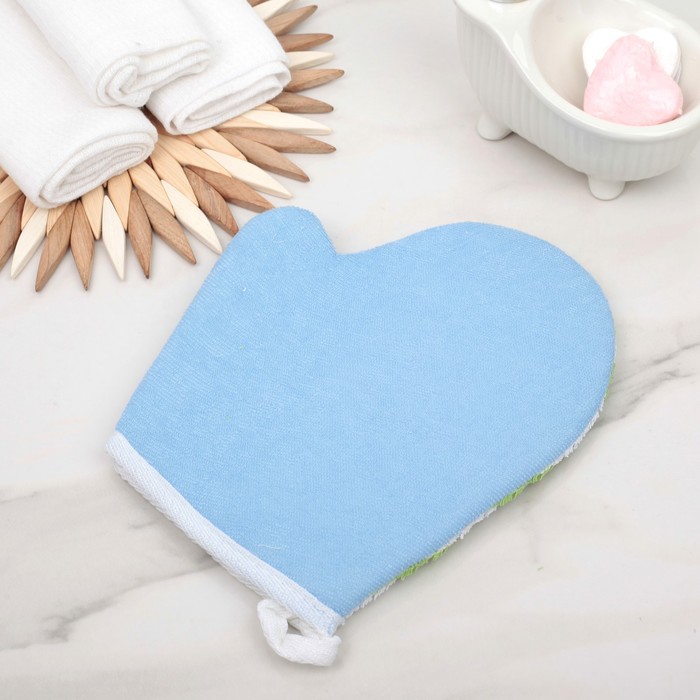 Мочалка-варежка массажная 21х17,5 см, сизаль, цвет МИКС