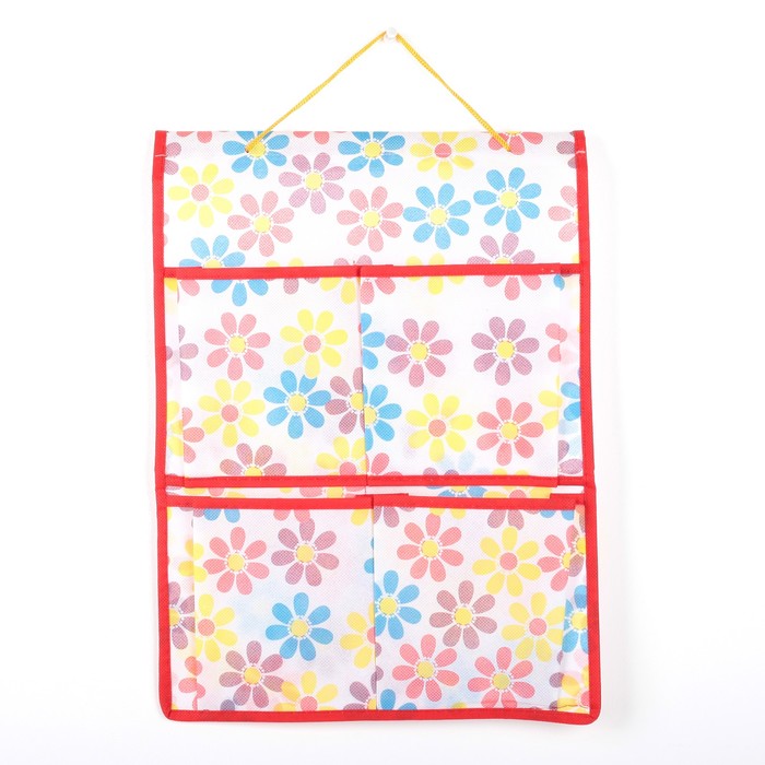 Органайзер с карманами подвесной, 4 отделения 38х26 см, дизайн МИКС