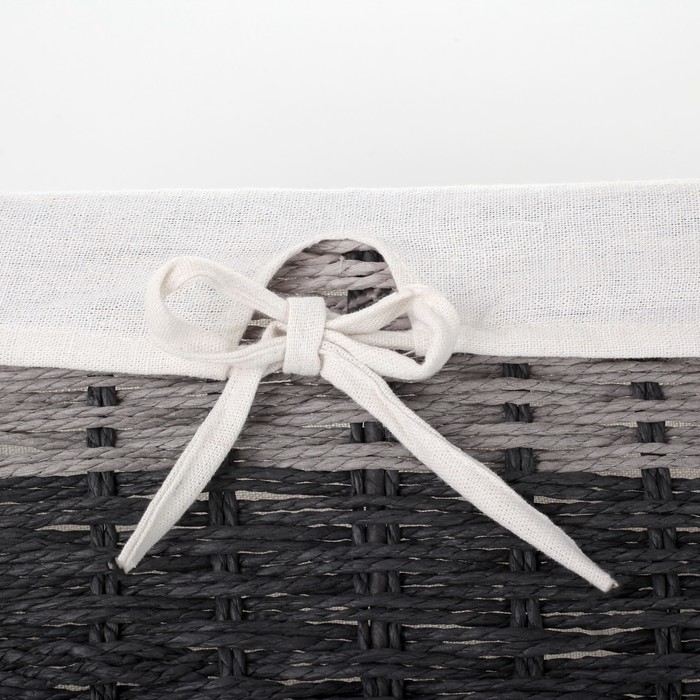 Корзина для хранения плетеная "Плетение" 37х27х17,5 см большая, цвет серый