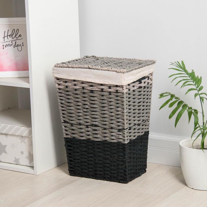 Корзина для белья плетеная прямоугольная 37х27х47 см