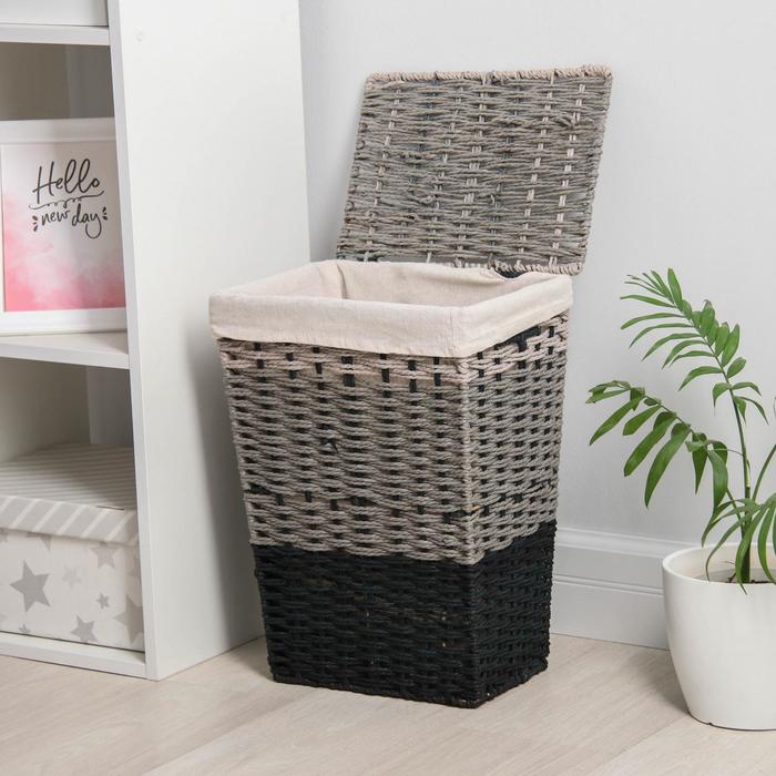 Корзина для белья плетеная прямоугольная 37х27х47 см