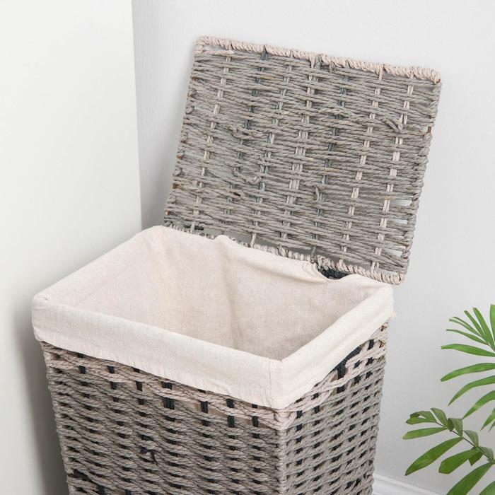 Корзина для белья плетеная прямоугольная 37х27х47 см