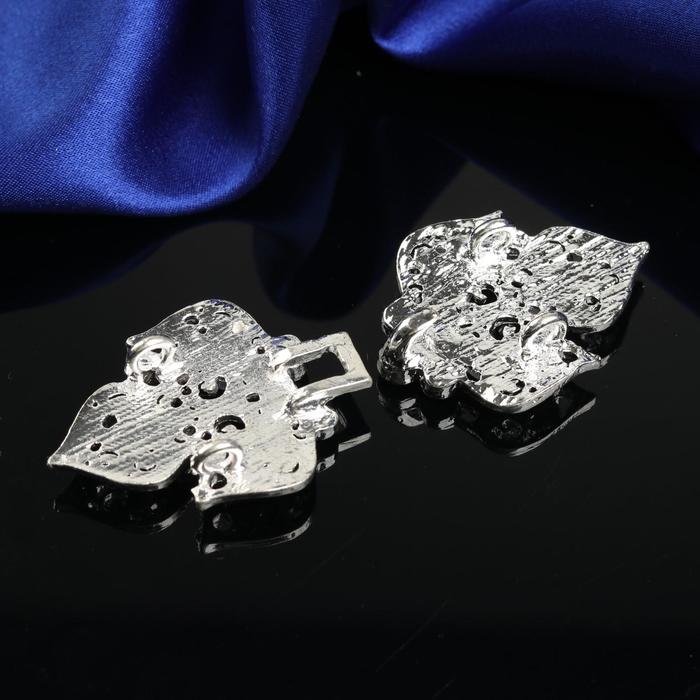 Декоративная застёжка, 7х3см, цвет серебряный