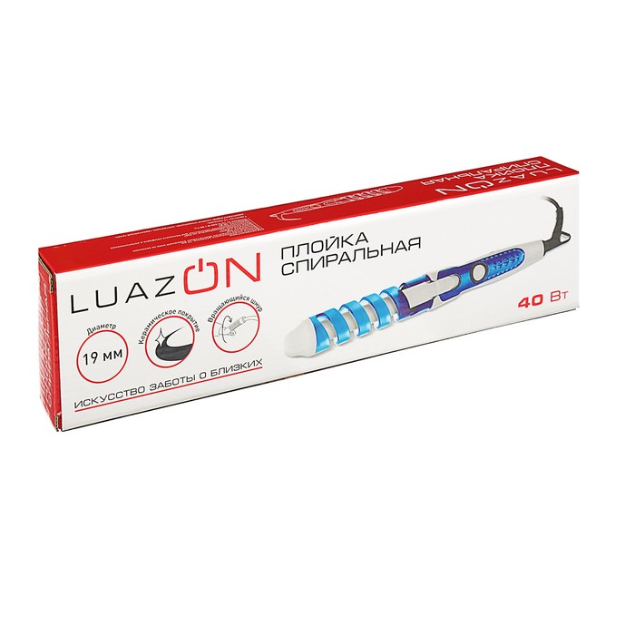 Плойка LuazOn LW-17, 40 Вт, d=19 мм, синяя