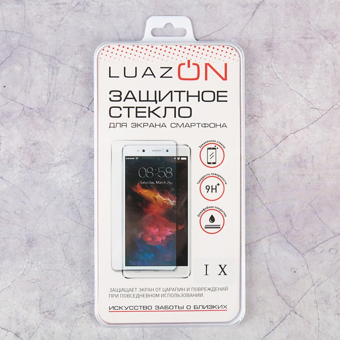 Защитное стекло Luazon IPhone X, прозрачное, 0,3 мм