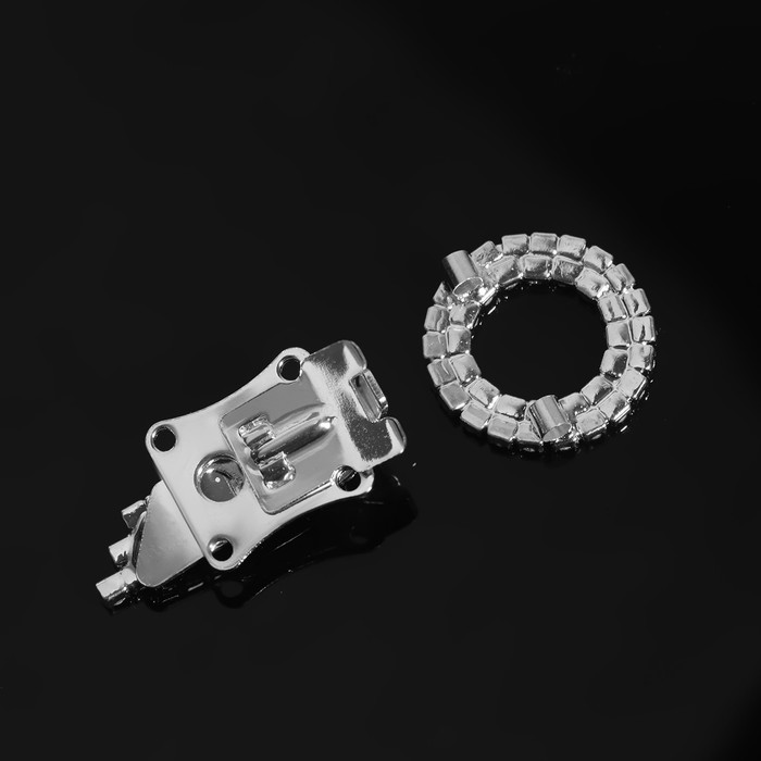 Декоративная застёжка, 3,5х2см, цвет серебристый