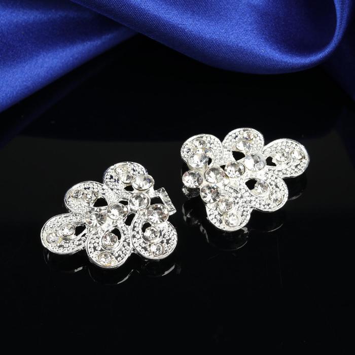 Декоративная застёжка, 6х3см, цвет серебряный