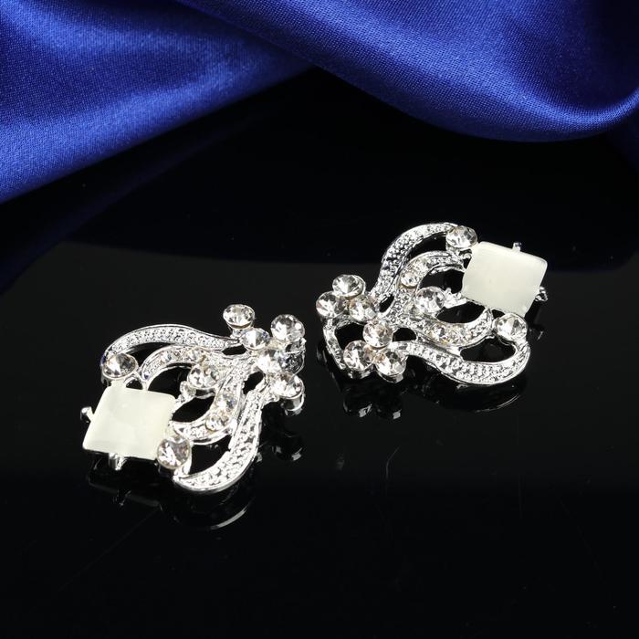 Декоративная застёжка, 6,2х3см, цвет серебристый