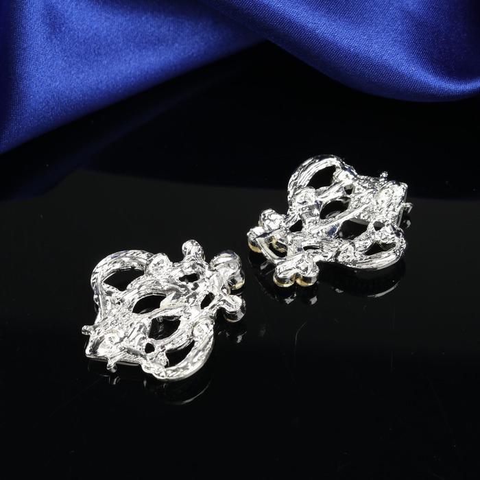 Декоративная застёжка, 6,2х3см, цвет серебристый