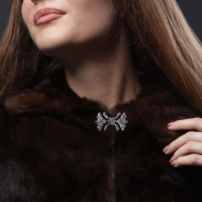 Декоративная застёжка, 5,5х3см, цвет серебристый