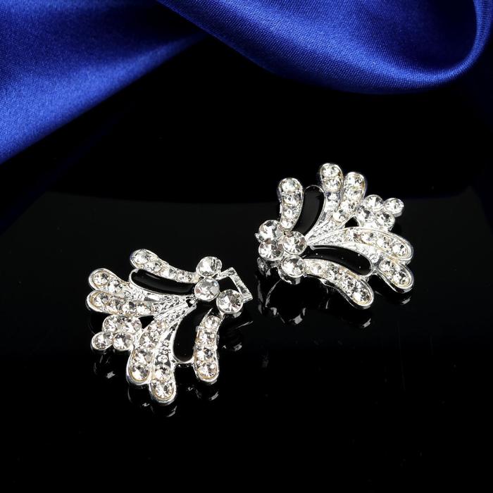 Декоративная застёжка, 5,5х3см, цвет серебристый