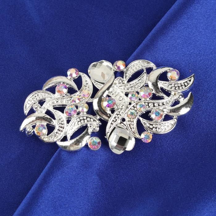 Декоративная застёжка, 7х3,7см, цвет серебряный