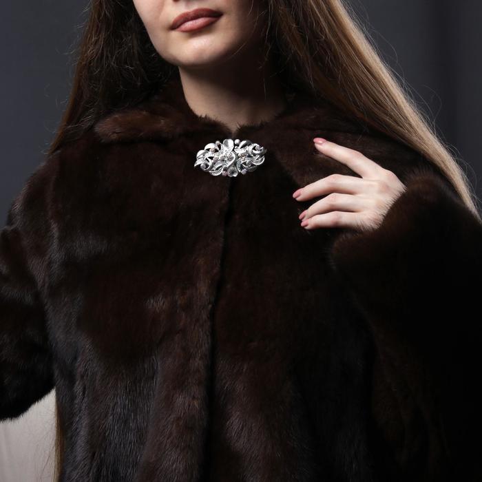 Декоративная застёжка, 7х3,7см, цвет серебряный