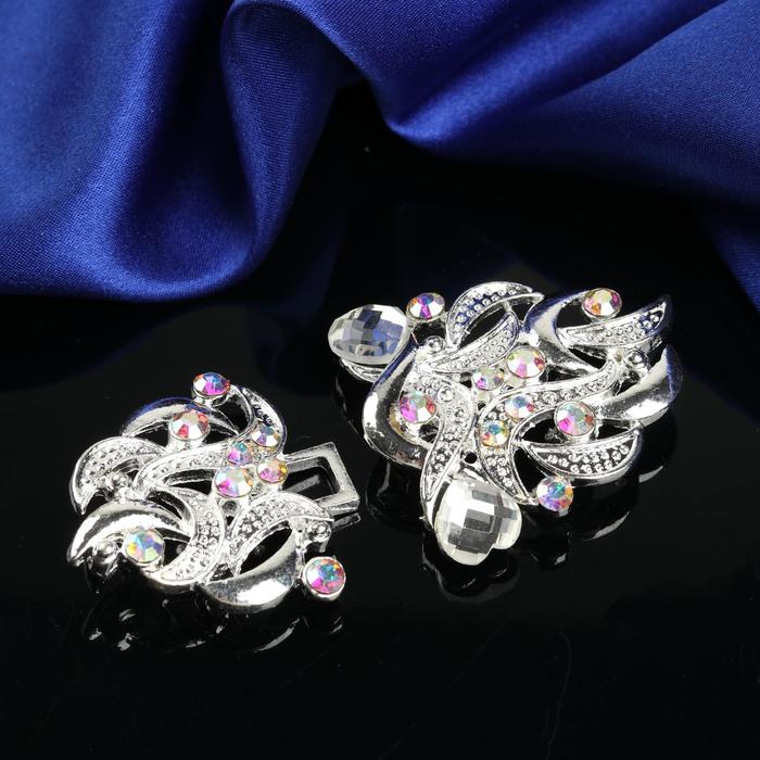 Декоративная застёжка, 7х3,7см, цвет серебряный