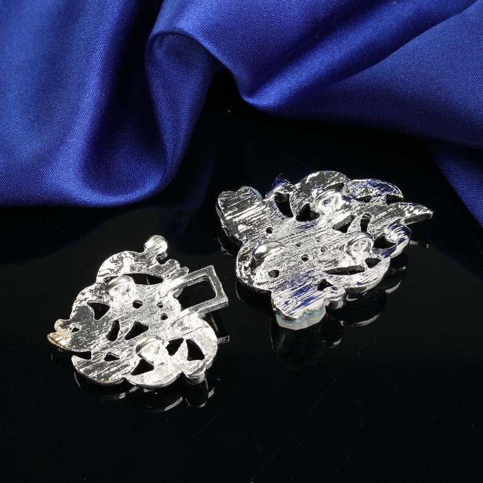 Декоративная застёжка, 7х3,7см, цвет серебряный