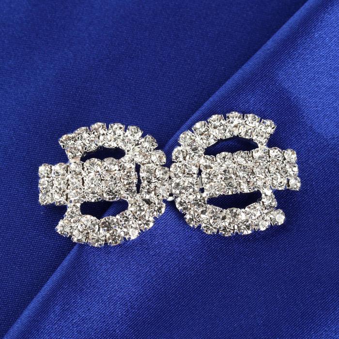 Декоративная застёжка, 5х2,5см, цвет серебристый