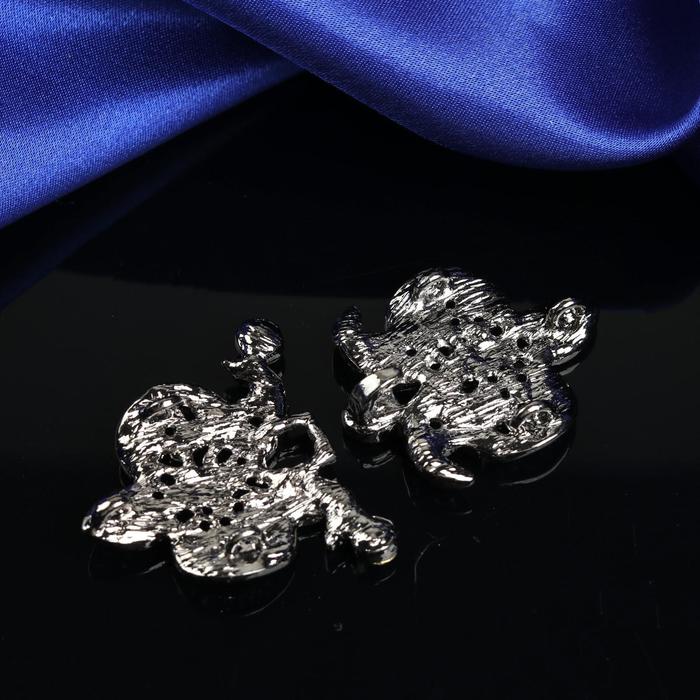 Декоративная застёжка, 6х3,5см, цвет чёрный