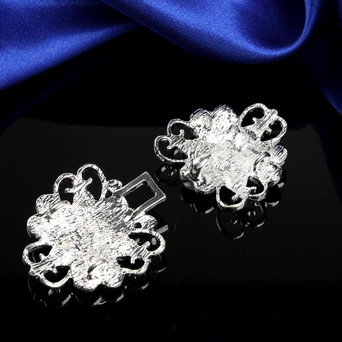 Декоративная застёжка, 6,8х3,5см, цвет серебряный