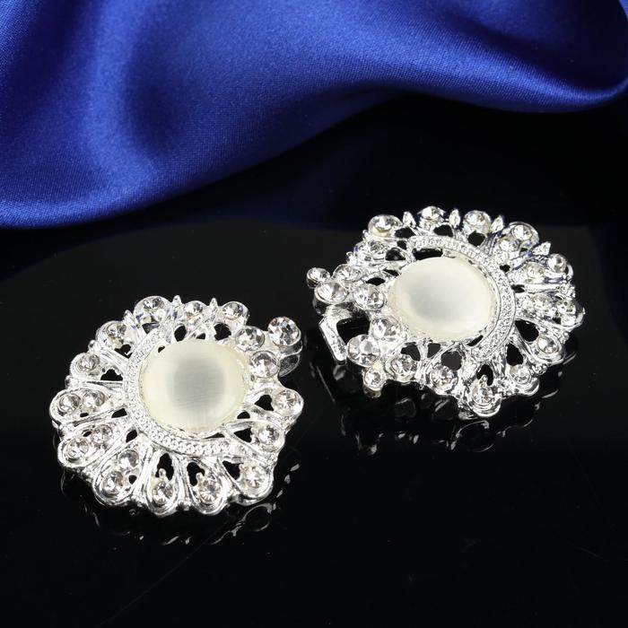 Декоративная застёжка, 7,3х3,8см, цвет серебряный