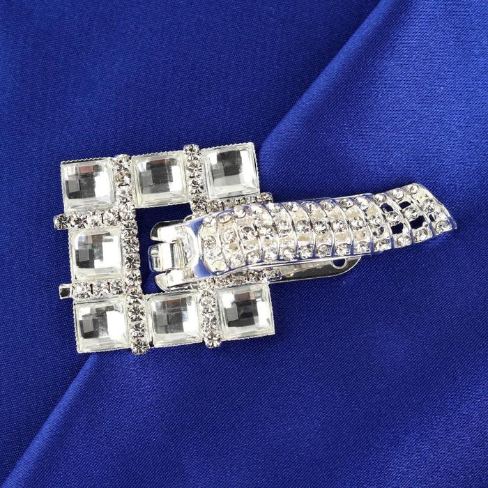 Декоративная застёжка, 6,2х3,1см, цвет серебристый