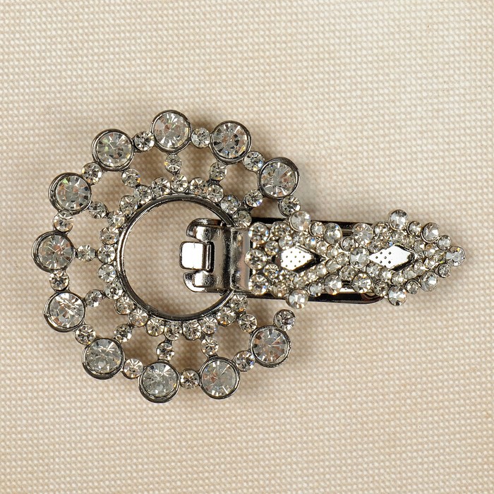 Декоративная застёжка, 6,7х4,7см, цвет чёрный