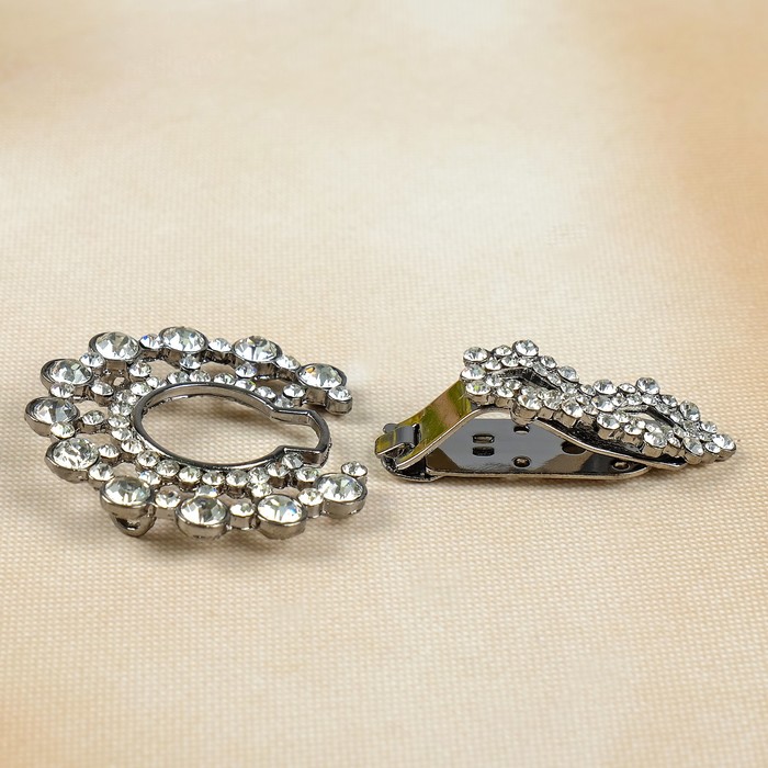 Декоративная застёжка, 6,7х4,7см, цвет чёрный