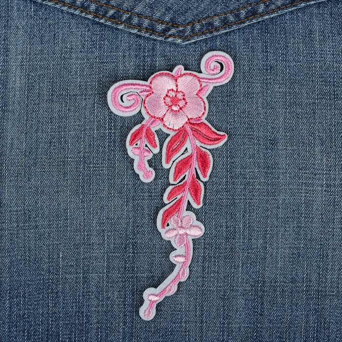 Термоаппликация "Цветок", 11,5*5,5см, цвет розовый