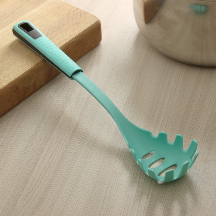 Ложка для спагетти "Озеро" 34 см, цвет бирюзовый