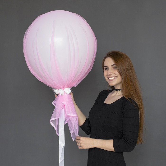 Шар воздушный с фатином "Розовый закат", 24"
