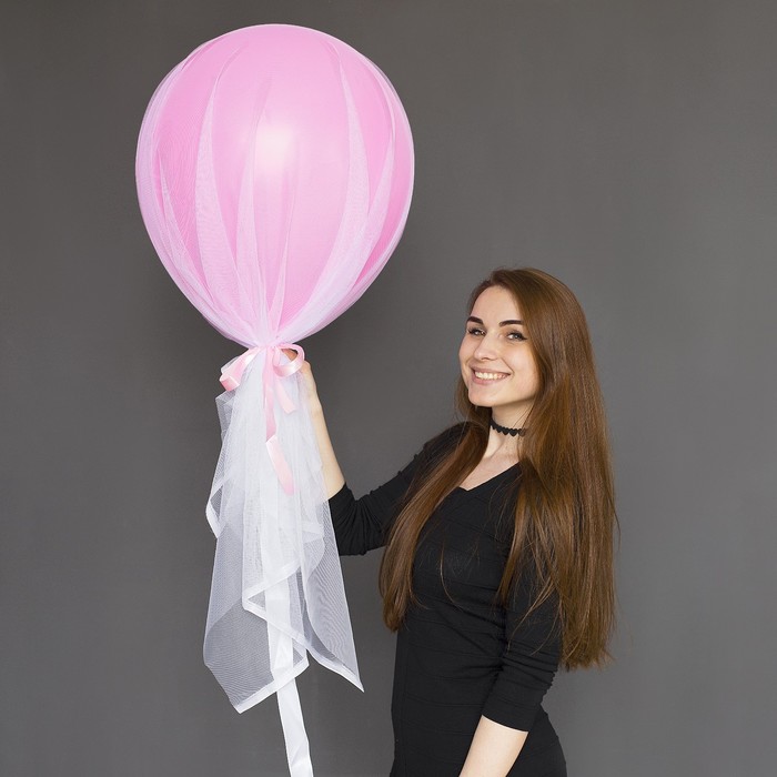 Шар воздушный с фатином "Розовая мечта", 24"