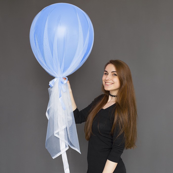 Шар воздушный с фатином "Голубая лазурь", 24"