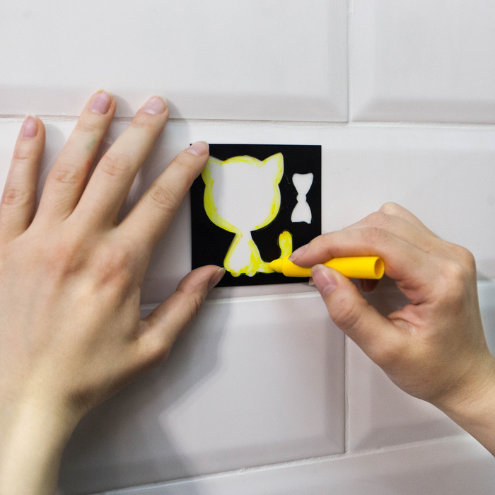 Мелки для рисования в ванной "Давай играть", набор: мелки 3 шт., трафареты 3 шт.