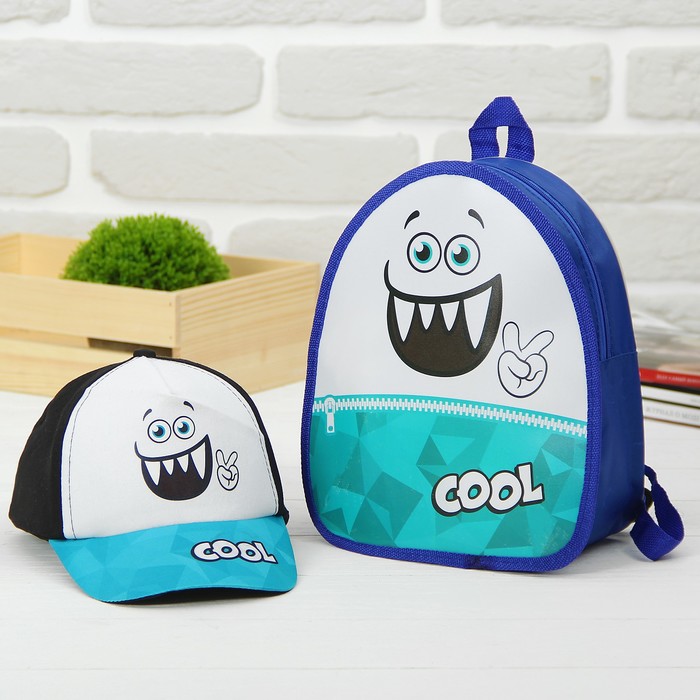 Детский набор "Страшилка": кепка 54-60 см, рюкзак 21 х 25 см