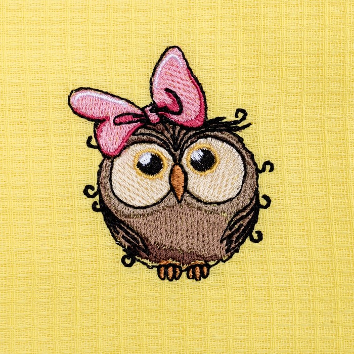 Полотенце детское "Доляна" Совёнок, цвет солнечный 40х70 см, 100% хлопок, 150 г/м²