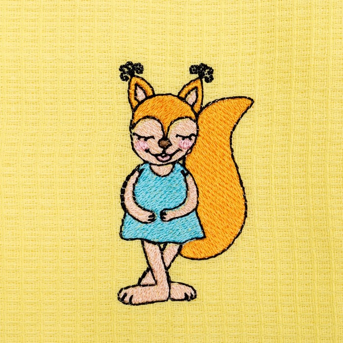 Полотенце детское "Доляна" Белочка, цвет солнечный 40х70 см, 100% хлопок, 150 г/м²