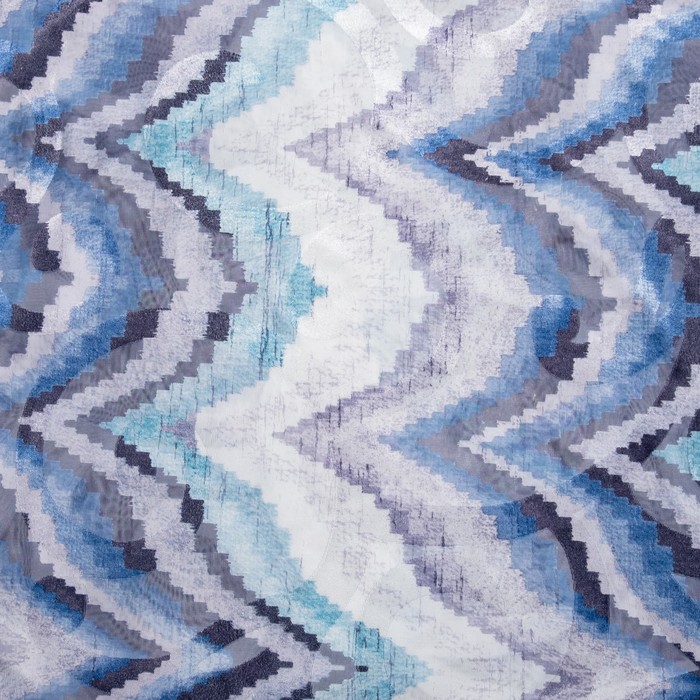 Штора тюлевая сетка с бархатом "Этель" Памир 170х250 см, синий,100% п/э