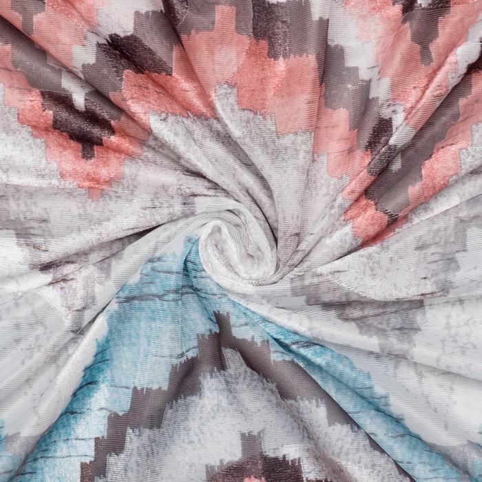 Штора тюлевая сетка с бархатом "Этель" Памир 170х250 см, мульти,100% п/э