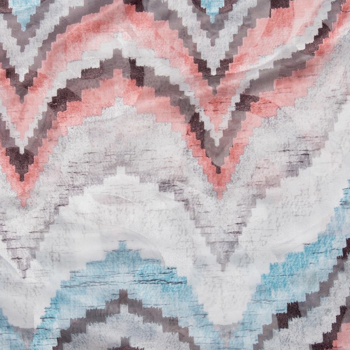 Штора тюлевая сетка с бархатом "Этель" Памир 240х250 см, мульти, 100% п/э