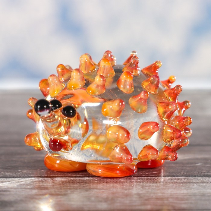 Сувенир стекло средняя фигурка "Еж" 5х4х4 см МИКС