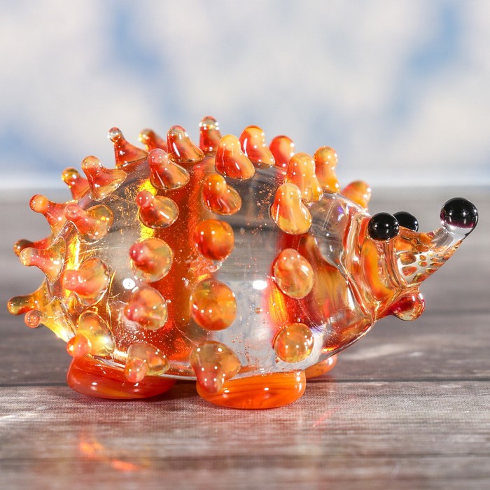 Сувенир стекло средняя фигурка "Еж" 5х4х4 см МИКС