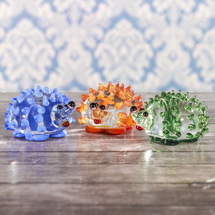 Сувенир стекло средняя фигурка "Еж" 5х4х4 см МИКС